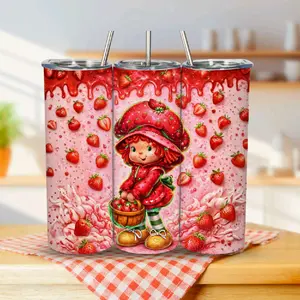 Strawberry Shortcake 3D 20oz Tumbler - Perfect for Drinks, Durable and Stylish Design