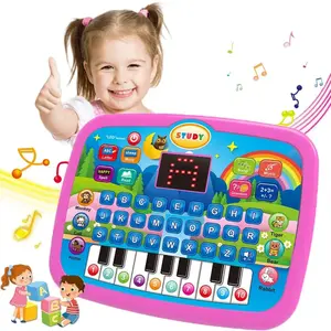 Kids’ Education Tablet Toy, Age 3+ Literacy Math Music Learning, Doubles as Electronic Keyboard, Birthday Christmas Gift, Valentine's Day and New Year's gift Durability