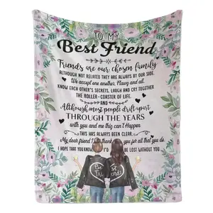 To My Best Friend Blanket – Soft Cozy Flannel Throw with Heartfelt Message, Warm Friendship Gift for Bestie, Perfect Birthday Gift, Christmas Gift, Anniversary Gift, Ideal for Bed, Sofa, Home Décor & Showing Love and Appreciation