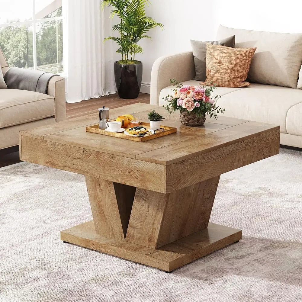 Tribesigns Modern 31.5" Wood Square Center Table for Living Room, Cocktail Tea Accent Tribesigns Modern 31.5" Wood Square Center Table for Living Room, Cocktail Tea Accent
