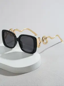 Women's Oversized Multicolor Fashion Sunglasses, Uv400 Protection, Plastic Frame, Casual Style, Perfect for Parties & Festivals