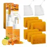 Turmeric Face Body Cleanser Soap Set Deep Cleansing, Moisturizing Wash for Men & Women, Turmeric Infused Facial Cleanser & Bar Soap Bundle for Herbal Skin & Face Care, Brightening