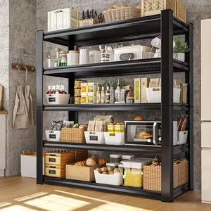 Heavy-Duty Metal Garage Storage Rack 3,000-Pound Capacity Adjustable Shelving Easy Assembly Multi-Purpose Storage Solution Ideal for Warehouses, Kitchens, Living Rooms, Basements, Workshops, and Utility Rooms