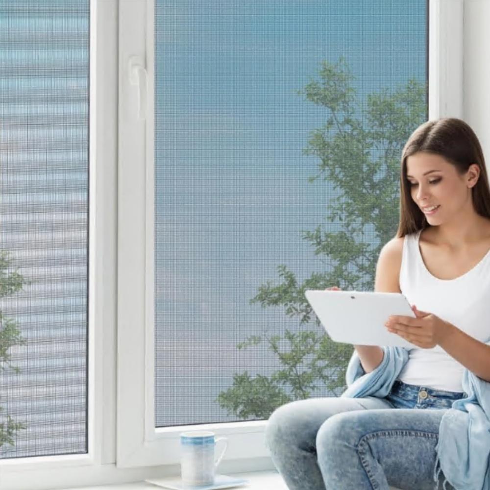 7PCS Window Screens Replacement Repair Kit, 48IN X 118IN Screen Door Mesh, 5 in 1 Window Screen Replacement Kit, DIY Adjustable Durable Fiberglass Mesh Screen Roll with Tools for Windows Doors Patio and Porch tint