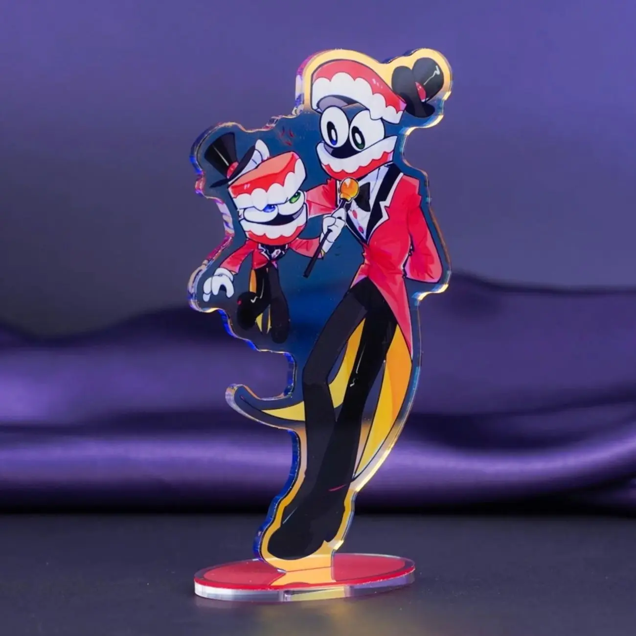 The Amazing Digital Circus Caine Holographic Acrylic Stand | TADC Cartoon Host Desk Standee | Indie Animation Collectible Figure Merch