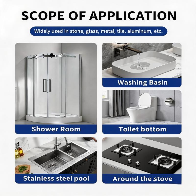 homedoctor 100% Silicone Waterproof Caulk, All‑Purpose Sealant, Mold & Mildew Resistant, Flexible Seal, White, 5 oz Cartridge