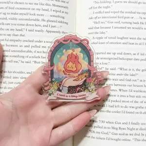A Heart Is a Heavy Burden Fire Spirit Phone Grip, Cute Magical Flame MagSafe Pop Socket, Fantasy Kindle Holder Gift
