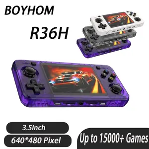 Boyhom R36h Handheld Game Console, 3.5 Inch IPS Screen, Preinstalled 15000+ Classic Games, Portable Pocket Gaming Device for All Ages