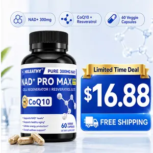 HIILEATHY NAD+ Pro Max | Pure Botanical Dietary Blend | 300mg Premium NAD+, CoQ10 & Resveratrol with Natural Plant Elements Brain Boost Supplement