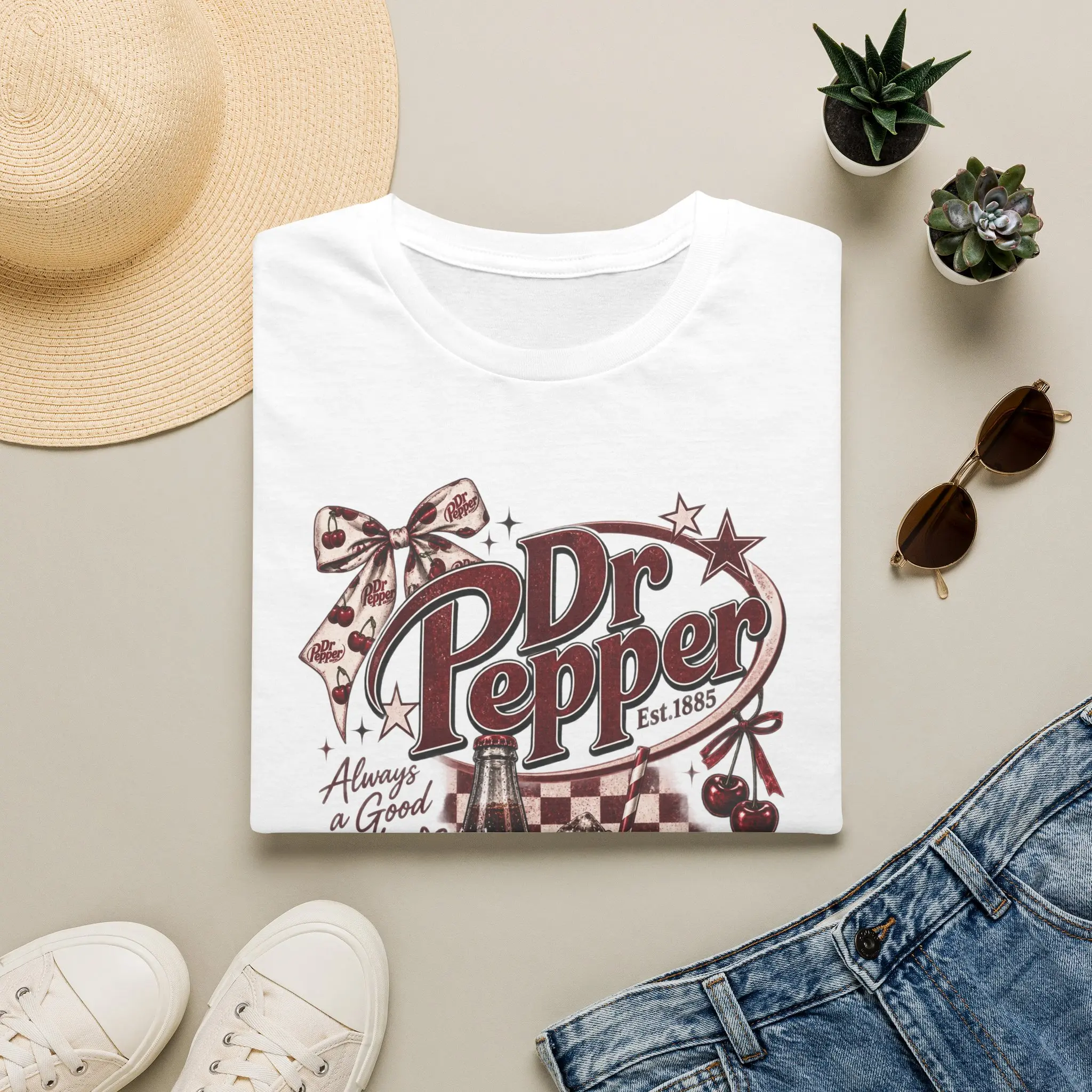 Dr Pepper Logo Retro Soda T-Shirt | Vintage Soda Design Casual Breathable