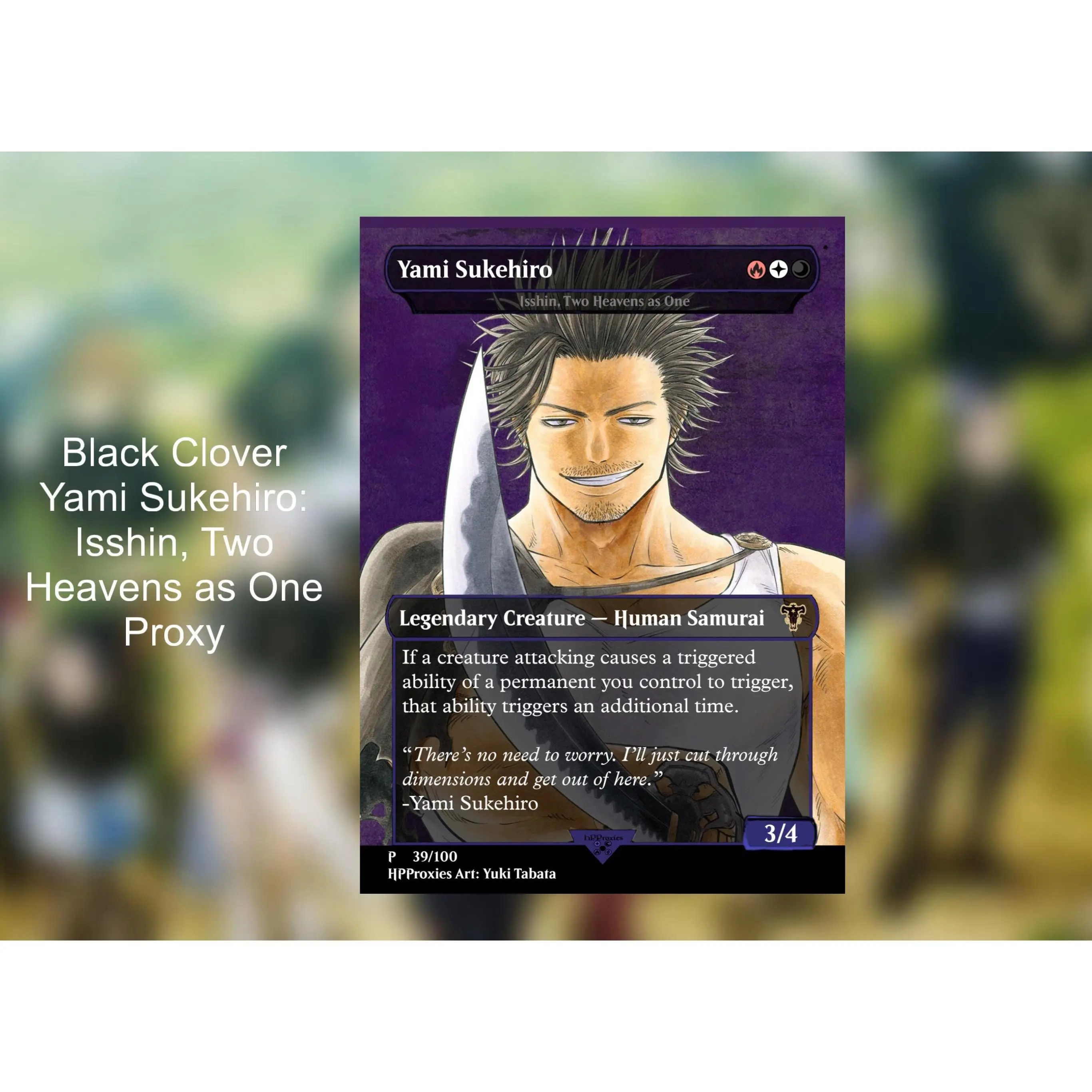 Yami Sukehiro: Isshin, Two Heavens as One Black Clover Commander Proxy