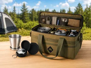 2026 New 42L Outdoor Military-Style Foldable Insulated Cooler Bag - Waterproof Tactical Soft Sided Cooler, Ice Box, Foldable Bag, Outdoor Camping Supplies for Spring Outing, Camping; Travel Organiser for Utensils & Gear