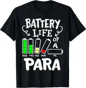 Casual Cotton shortsleeve tees Para Battery Life Of A Para T-Shirt