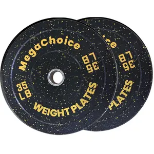 2-Inch Bumper Plates Set, 15/35/45 Lbs Rubber Weight Plates,Strength Training Weights Plates for Weight Lifting