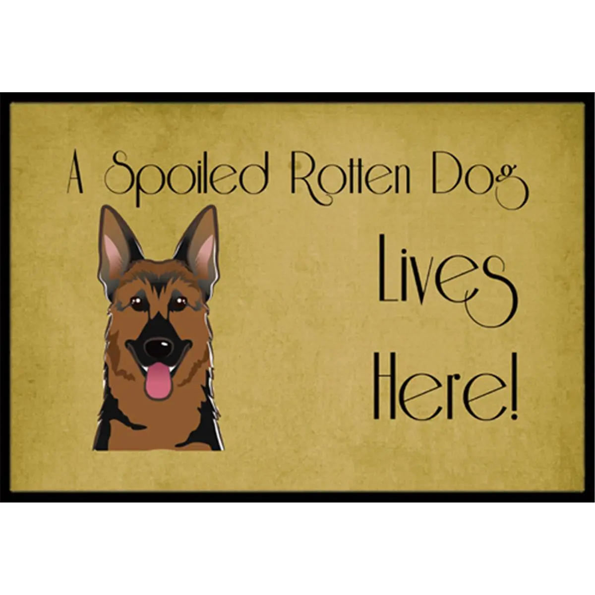 212 MAIN German Shepherd Themed Indoor-Outdoor Textile Floor Mat - Spoiled Dog Lives Here Design, Fade-Resistant, Durable, 18x27 in