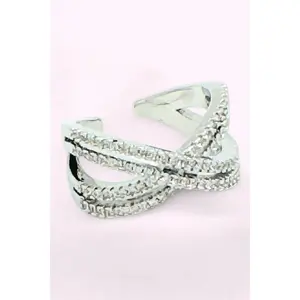 Pave X Shape Fashion Ring