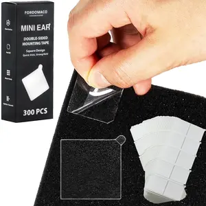 300 Pack Mini Ear-Sided Mounting Tape Square for Sound Foam Panels, Wall Decor, Wall Art, Easy to Peel and No Residue