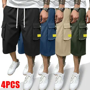 Edgy 7/8 Cargo Pants for Men, Massive Multi-Pockets, Non-Cotton Quick Dry Blend, Cropped Wide Leg, Daily Commute & Skate Look – Tactical Utility Vibe