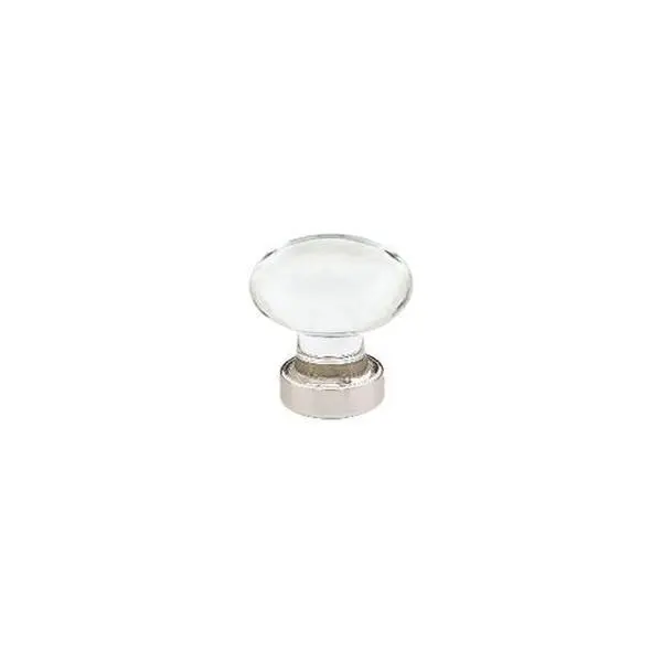 Emtek 86402US14 Hampton Design Brass Cabinet Doorknob, 1.75 in. (1-3/4' Diameter), Bright Nickel with Crystal Accent