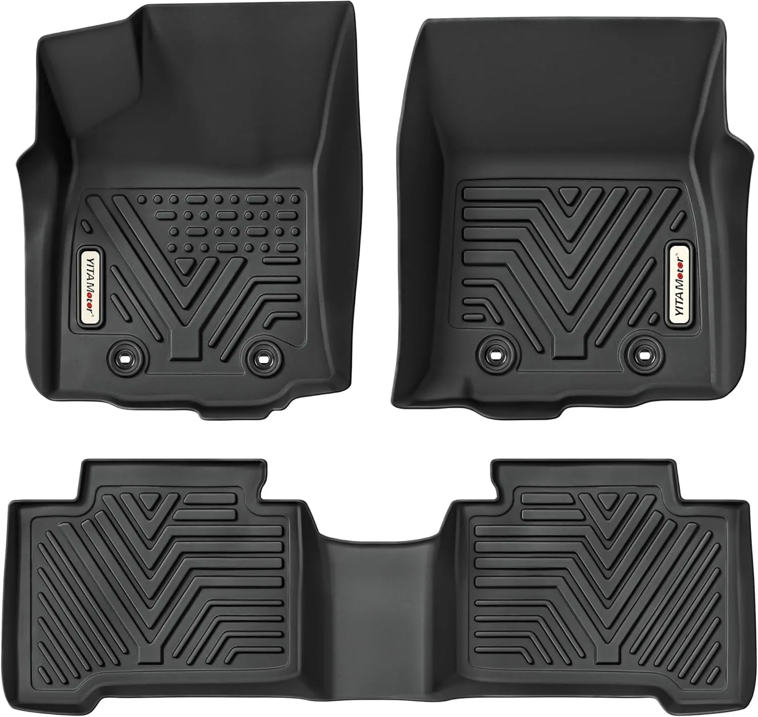 YITAMOTOR Floor Mats for 2016-2023 Tacoma Double Cab, TPE Custom Fit Floor Liners