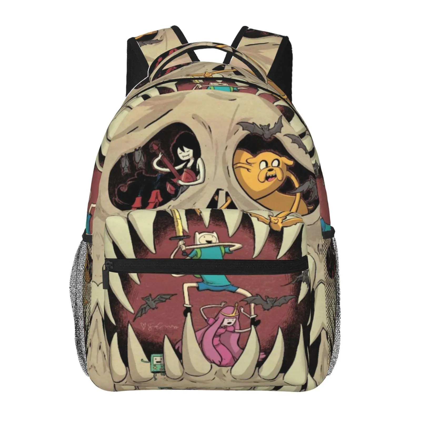 Cool Kids “Adventure Time” back-to-school backpack — large-capacity laptop daypack with all-over print; durable, lightweight school bag for campus daily use, suitable for teens and students.