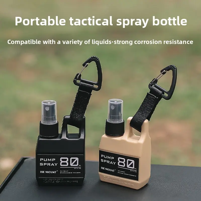 Outdoor 80ml Spray Bottle with Clip Alcohol Spray Bottle Press-type Disinfectant Dispenser Travel Portable Plastic Bottle
