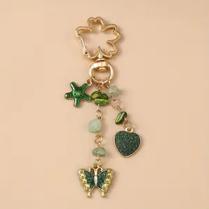 1 piece of elegant butterfly heart keychain - fashionable alloy bag and backpack pendant, colorful floral design, perfect Valentine's Day gift, Keychain for bags