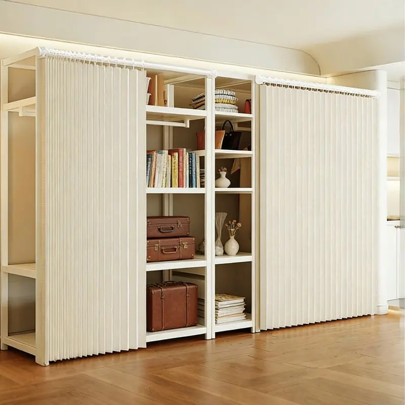 Durable Foldable Partition, Adjustable Interior Room Divider, Folding Room Divider, Quick Installation Instant Use, Compact Storage Solution for Home Office Rent Space, Elegant Durable Design