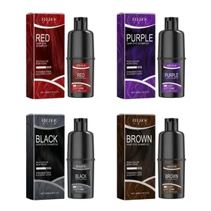 EELHOE Natural Herbal Color Dye Shampoo for Hair Care - Purple, Black, Brown, Red - 100ml/3.38oz - Nourishes Scalp & Roots - Long Lasting Color Coverage - Promotes Blood Circulation - Enhances Root Vitality