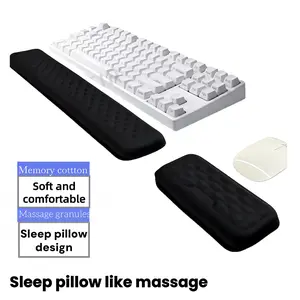 Ergonomic Memory Foam Wrist Rest Set for Computer Keyboard & Mouse, Ergonomic Support, Comfortable Dual Piece Design, Ideal for Desk Workstations