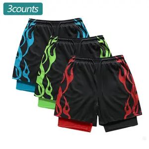 3-pack men’s casual athletic shorts; unisex—men and women can wear them. Shorts with lining and color-block patchwork design; suitable for everyday life, work, travel, running, leisure workouts, walking, outdoor strolls, and hiking.