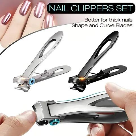 Heavy-Duty Stainless Steel Nail Clippers for Adults - 15mm Wide Jaw Power Cutter, Alloy-Coated, Accurate Cut, Minimal Press, Strain-Reducing Finger Lever, Durable, Manicure & Pedicure Toe Nail Care Tool