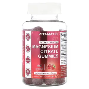 Vitamatic Magnesium Citrate Gummies, Natural Raspberry, 60 Gummies