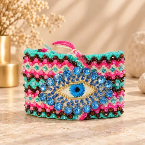 Handmade Crochet Bracelet – Colorful Boho Woven Jewelry