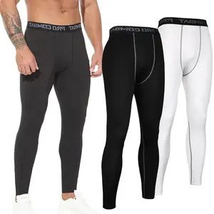 2 Pack Menswear Compression Pants Athletic Tight Leggings Base Layer Body Shaper Shapwear Fitness Bottoms for Running Workout Sports Yoga Basketball Fabric Elastic Shapewear Smooth