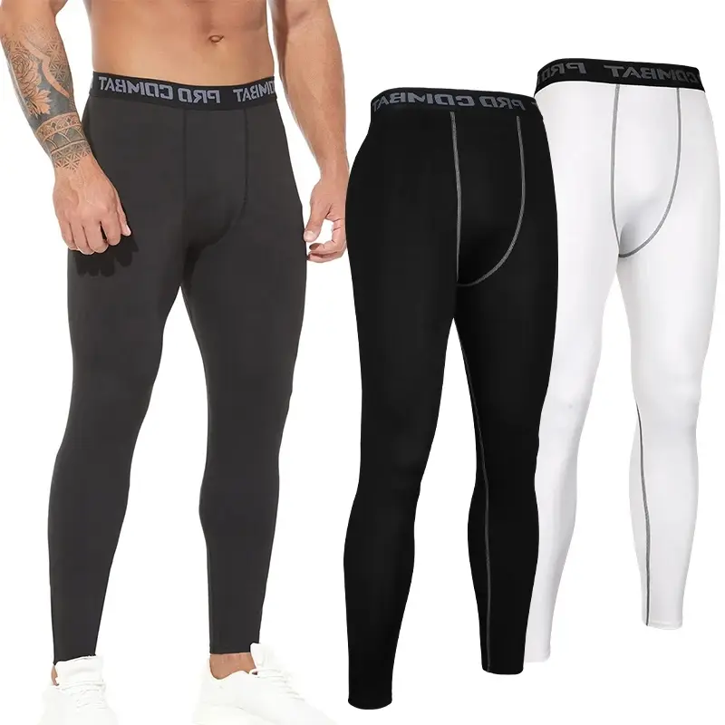 Men's 2-Pack Compression Pants - Athletic Tight Gym Leggings, High Stretch Base Layer Body Shaper, Smooth Elastic Athleisure Bottoms for Running, Workout, Basketball, Gym Legging