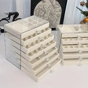 Clear Plastic Jewelry Box, Large Capacity, Magnetic Closure, Multi-Tier Organizer with Compartments, Durable Plastic Storage Box for Necklaces, Bracelets, Home Jewelry Organizer, Multilayer Storage