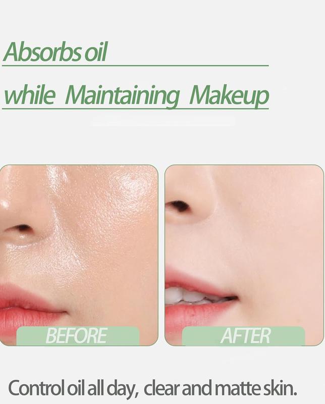 ANAMANIA Oil Blotting Sheets for Face with Mirror and Puff. 300 Sheets oil Blotting paper for oily skin, Absorb Excess Oil,  Face paper Compact Makeup Matte