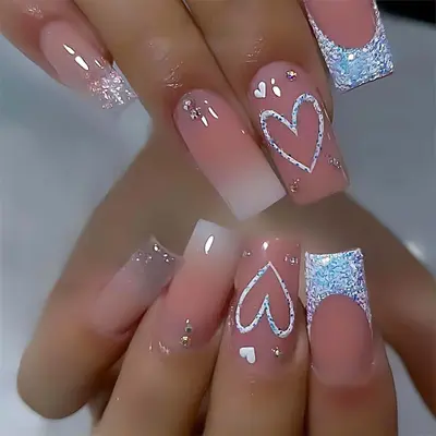 Pink Ombre Glitter Nails TikTok Shop - Main Image