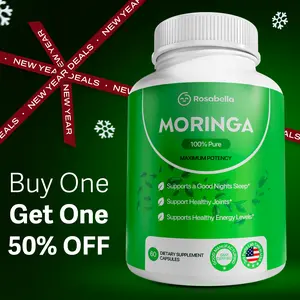 2 x Rosabella Moringa Capsules (800mg) for Immune Support, Gut Health & Vitamins