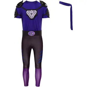Dodgeball White Goodman Cosplay Costume Adult Purple Cobras Jersey Sportswear Outfit Halloween Set for Men