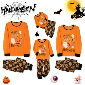 Family Matching Halloween Pajamas Sets Long Sleeve 2 Piece Pjs Funny Happy Halloween Sleepwear Jammies
