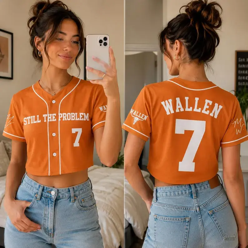 Wallen Croptop Baseball Jersey, Wallen Still The Problem Tour 2026 Baseball Jersey, Country Music Fan Merch Shirt