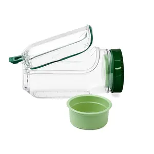 Portable Salad Container with Separate Dressing Compartment, Leak Proof Salad Jar with Built-in Fork, Reusable Clear Meal Prep Container for Lunch, Fruit, Overnight Oats, Travel Work Picnic