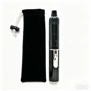 Windproof Pen-Style Camping Lighter, Butane Refillable Emergency Fire Starter (Butane Not Included), Portable with Velvet Storage Pouch for Outdoor Adventures