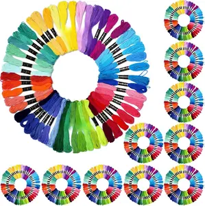 Friendship Bracelet String 50 Skeins Fashionable Rainbow Color Embroidery Floss Cross Stitch Embroidery Thread Cotton Floss Bracelet Yarn, Craft Floss
