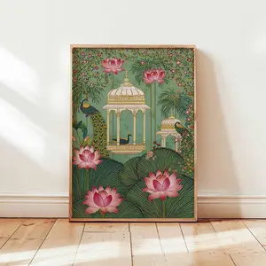 [SALE UP TO 50% + FREE SHIP] Indian Poster, Pichwai Art Posters, Traditional Hindu Wall Prints, Indian Cow Artwork Decor, Sacred Krishna Poster Print, Temple Art Gift