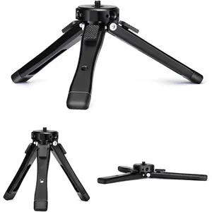 P-CPS04   Heavy Duty Mini Metal Tripod Stand - Universal Small Table Tripod for Camera, Gimbal, Action Cam, Camcorder, Microphone, LED Light, etc(40kg/88lb Load)