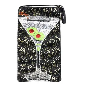 Dirty Martini Cocktail Club Bag Beaded Phone Crossbody, Chic, Crossbody Convenience