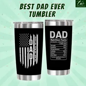 FATHER'S DAY GIFT - Best Dad Ever, Favorite Child Funny Dad Tumbler | Birthday Gifts for Dad, Bonus Dad, New Dad, Husband Gifts from Wife, Mens Birthday Gift Ideas | 20oz Stainless Steel Insulated Tumbler